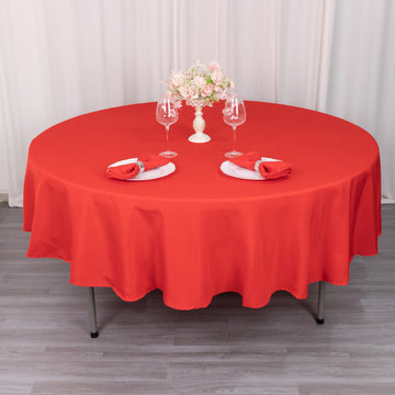 Versatile and Durable Red Round Tablecloth