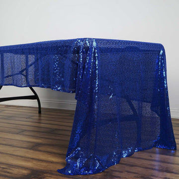 Royal Blue Seamless Premium Sequin Rectangle Tablecloth 60"x126"