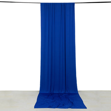 Royal Blue 4-Way Stretch Spandex Divider Backdrop Curtain, Wrinkle Resistant Event Drapery Panel with Rod Pockets - 5ftx14ft