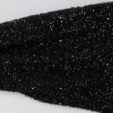 Durable and Stylish Black Metallic Shimmer Tinsel Spandex Chair Sashes