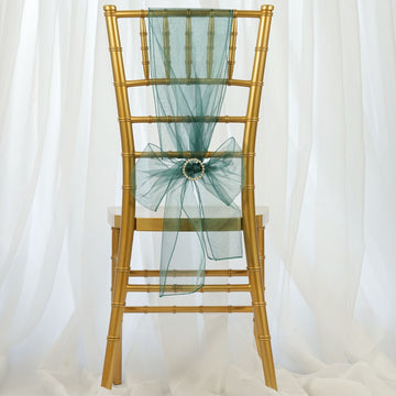 Elevate Your Event Decor with Hunter Emerald Green Organza Chair Sashes