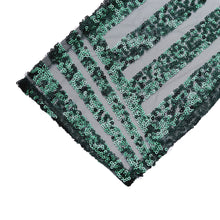 Glittering sequin chair sashes made of green and black striped sequined fabric on a white background#whtbkgd