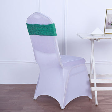 Turquoise Metallic Shimmer Tinsel Spandex Chair Sashes