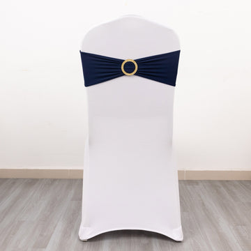 Enhance Your Event Decor with Navy Blue Spandex Chair Sashes