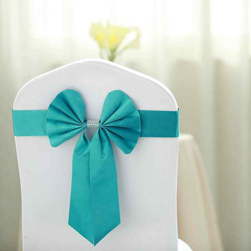Turquoise Reversible Chair Sashes: Elegantly Versatile and Stylish