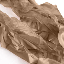 a close up of satin & taffeta chair sashes in brown color#whtbkgd