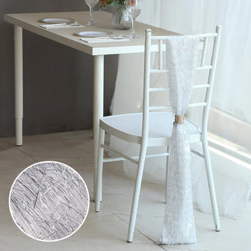 Elevate Your Event Decor with Silver Metallic Fringe Shag Tinsel Chair Sashes