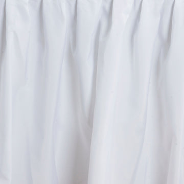 Enhance Your Event Decor with the White Pleated Polyester Table Skirt