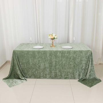 Create an Elegant Ambiance with the Sage Green Velvet Tablecloth