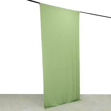 Sage Green 4-Way Stretch Spandex Divider Backdrop Curtain, Wrinkle Resistant Event Drapery Panel with Rod Pockets - 5ftx10ft