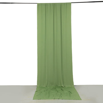 Sage Green 4-Way Stretch Spandex Divider Backdrop Curtain, Wrinkle Resistant Event Drapery Panel with Rod Pockets - 5ftx14ft
