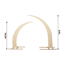 Set of 2 Beige Spandex Half Crescent Moon Wedding Arch Covers, Backdrop Stand Cover