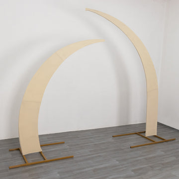 <strong>Beige Spandex Arch Covers For Your Wedding</strong>