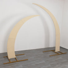 Set of 2 Beige Spandex Half Crescent Moon Wedding Arch Covers, Backdrop Stand Cover