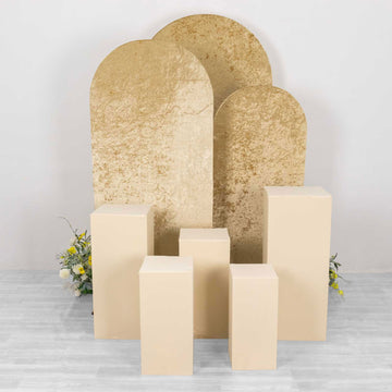 <strong> Beige Stretchable Pedestal Pillar Covers</strong>