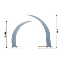 Set of 2 Dusty Blue Spandex Half Crescent Moon Wedding Arch Covers, Backdrop Stand Covers