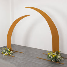 Set of 2 Gold Spandex Half Crescent Moon Wedding Arch Covers, Backdrop Stand Cover