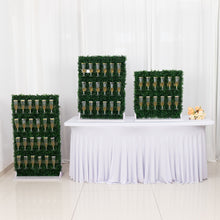 Set of 3 Green Boxwood Champagne Display Stand, Tiered Wine Glass Stemware Rack