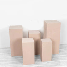 Set of 5 Nude Spandex Rectangular Plinth Display Box Stand Covers, Pedestal Pillar Prop