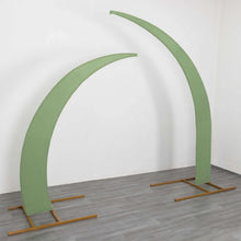 Set of 2 Sage Green Spandex Half Crescent Moon Wedding Arch Covers, Backdrop Stand Cover