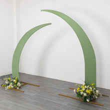 Set of 2 Sage Green Spandex Half Crescent Moon Wedding Arch Covers, Backdrop Stand Cover