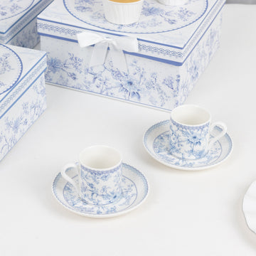 Versatile Chinoiserie Porcelain Tea Cups Set