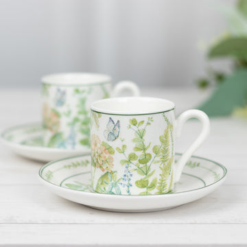 Versatile Leaves Design Coffee Cups and Tea Party Supplies Kit