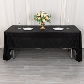 Black Shimmer Sequin Dots Polyester Tablecloth: Elevate Your Dining Experience