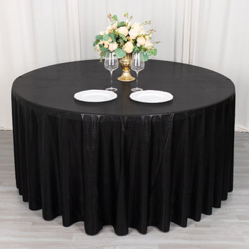 Black Shimmer Sequin Dots Polyester Tablecloth: Elevate Your Event with Elegance