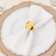 4 Pack | Shiny Gold Metal Scroll Wrap Cuff Band Napkin Rings, Decorative Swirl Serviette Buckle