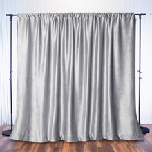 Silver Premium Smooth Velvet Backdrop Drape Curtain, Privacy Photo Booth Event Divider Panel with Rod Pocket - 8ftx8ft