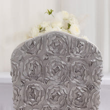 5 Pack Silver Spandex Stretch Banquet Chair Cover With Satin Rosette