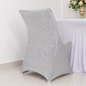 Upgrade Your Event with the Silver Spandex Stretch Folding Chair Cover