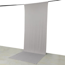 Silver 4-Way Stretch Spandex Drapery Panel with Rod Pockets, Wrinkle Resistant Backdrop Curtain