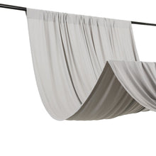 Silver 4-Way Stretch Spandex Drapery Panel with Rod Pockets, Photography Backdrop Curtain
