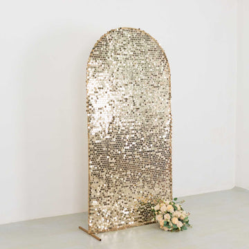 Beautiful Champagne Big Payette Sequin Fitted Backdrop Cover