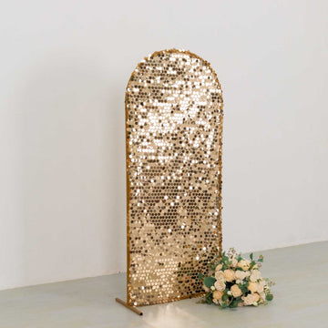 Classy Gold Big Payette Sequin Fitted Backdrop Cover