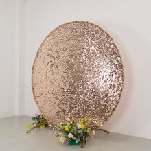 Sparkly Rose Gold Big Payette Sequin Single Sided Backdrop Stand Cover for Round Wedding Arch
