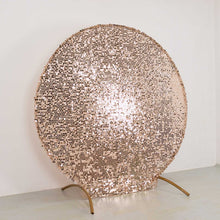 Sparkly Rose Gold Big Payette Sequin Single Sided Backdrop Stand Cover for Round Wedding Arch