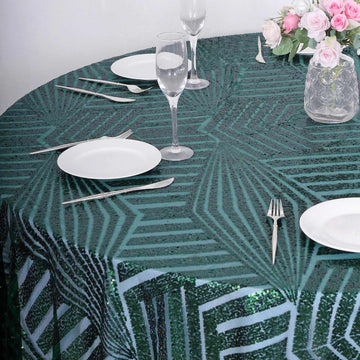 Enhance Your Event Decor with the Hunter Emerald Green Glitz Sequin Tablecloth