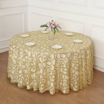 Add a Touch of Luxury with our Gold Sheer Table Overlay
