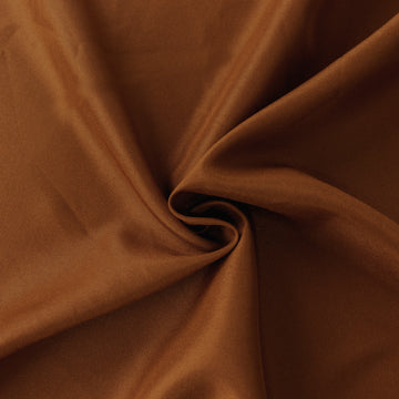 Create Memorable Moments with the Cinnamon Brown Seamless Polyester Round Tablecloth 108