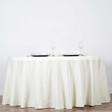 Elegant Ivory Seamless Polyester Round Tablecloth for Stunning Events