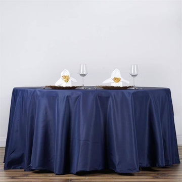 Elevate Your Event Decor with a Navy Blue Polyester Round Tablecloth