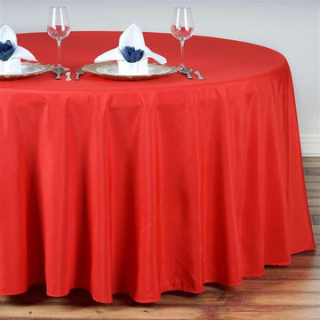 Create a Stunning Table Setting with the Red Seamless Polyester Round Tablecloth