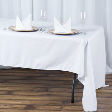 Durable and Versatile White Seamless Tablecloth