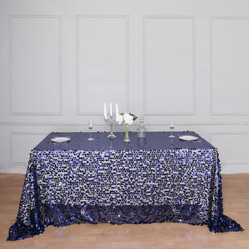 Add a Touch of Elegance with Navy Blue Sequin Tablecloth