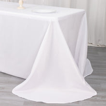 90 Inch x 132 Inch Round Corner Rectangular Tablecloth In White Polyester