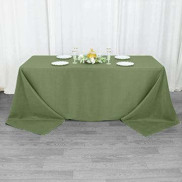 Dusty Sage Green Seamless Premium Polyester Rectangular Tablecloth 220GSM 90"x132"