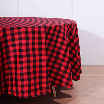 Classic Black/Red Gingham Style Buffalo Plaid Table Linen